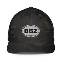 Load image into Gallery viewer, Closed-back BBZ camo trucker cap
