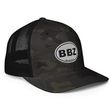 Load image into Gallery viewer, Closed-back BBZ camo trucker cap
